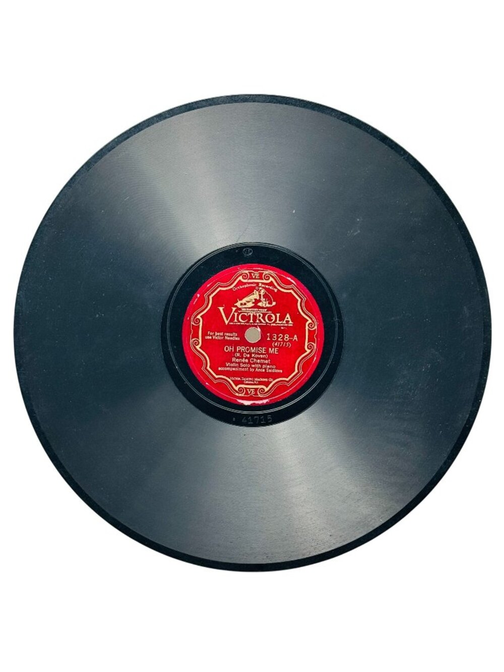 Renée Chemet Oh Promise Me 10 Inch Shellac 78 RPM Victrola 1328 VG